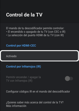 Texto mando Orange TV 1