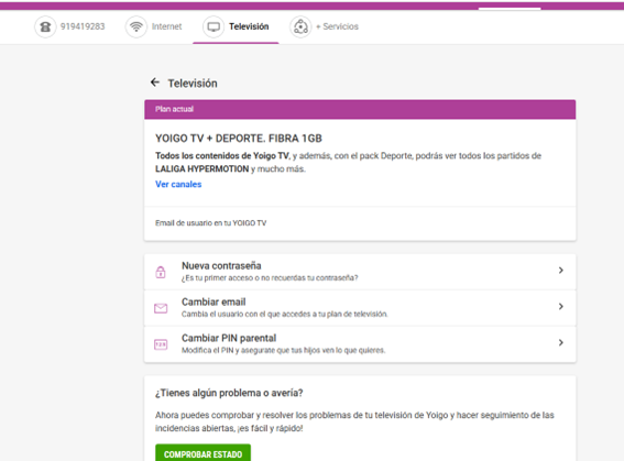 cambiar mail de acceso yoigo tv eusk