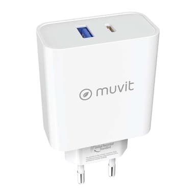 MUVIT Adaptador Pared 1 USB 3.0 18W+1 C 65W